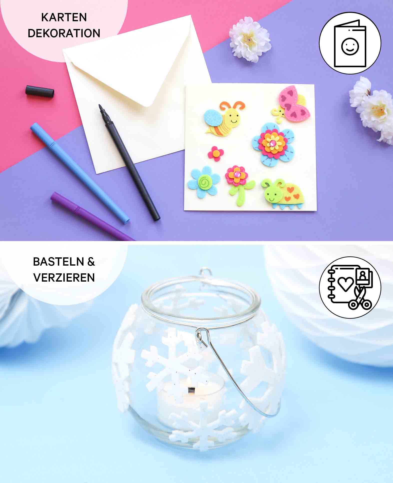 Stickers en feutre Abeille, ø 3 - 5 cm, 10 pcs.