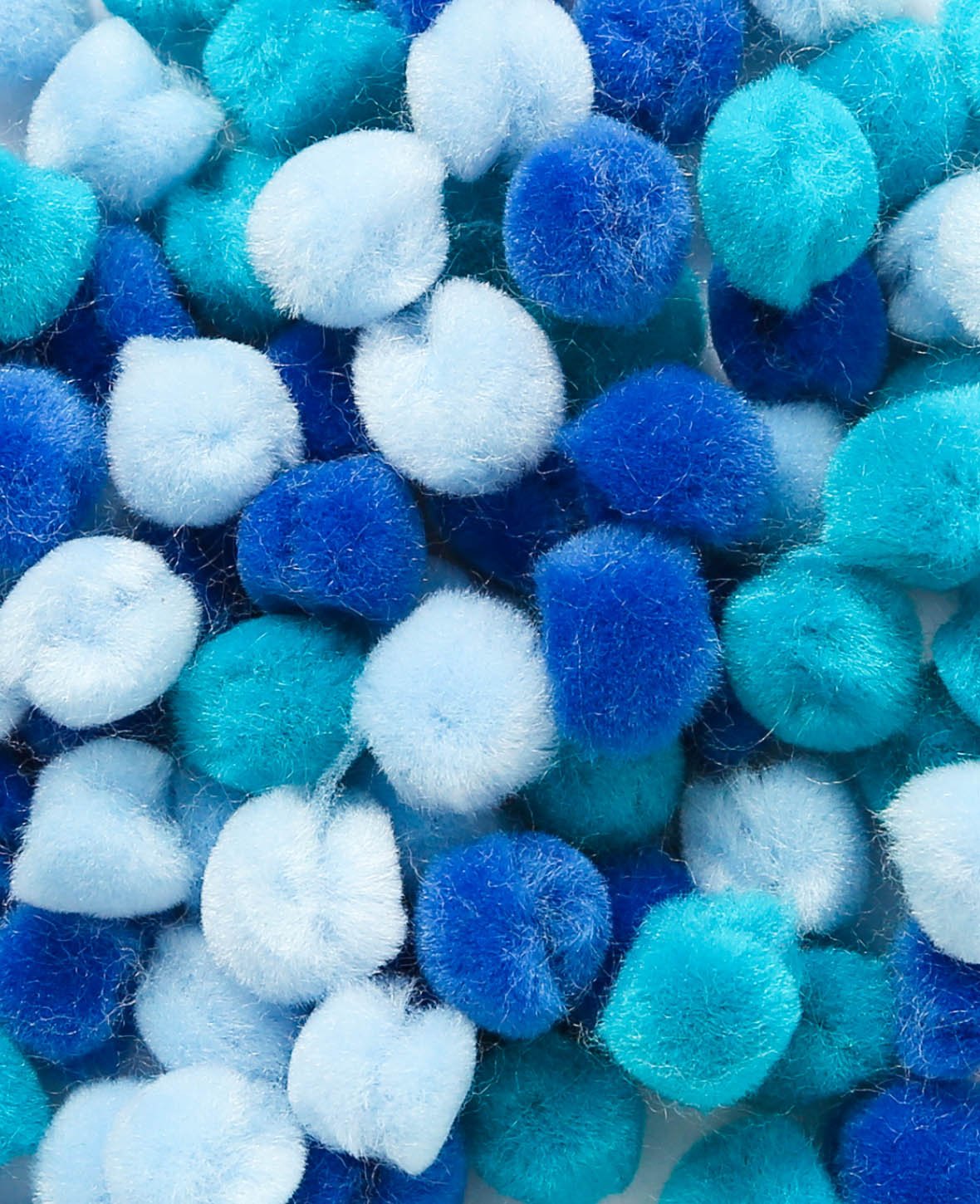 Pompons, Blau, ø 10 mm, 100 Stk.