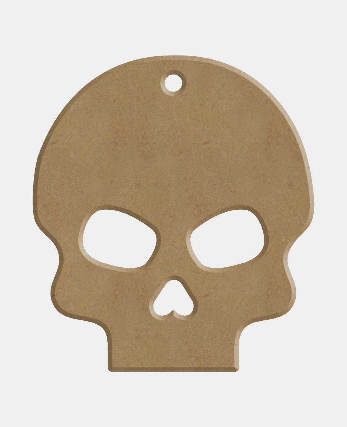 Décoration MDF Tête de mort, 7 x 0.6 x 7 cm, Marron, 1 pc.
