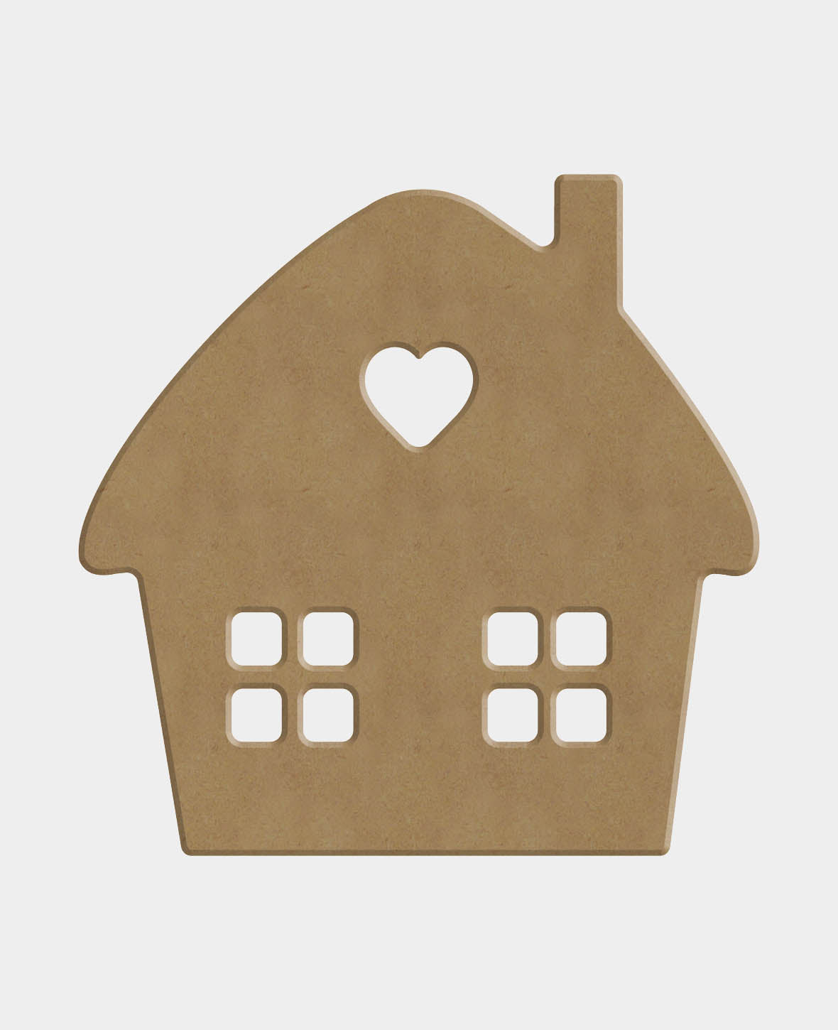 Petite maison décorative en MDF, 5 x 0.5 x 13 cm, marron, 1 pc