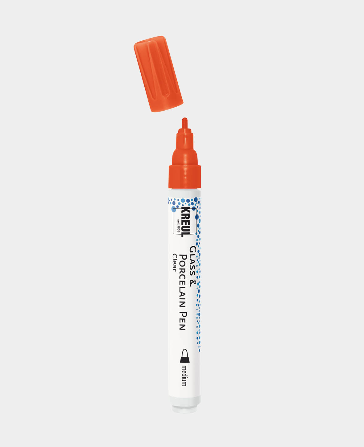 KREUL Glass & Porcelain Pen, Transparent / Red, Line Width 2 - 4 mm