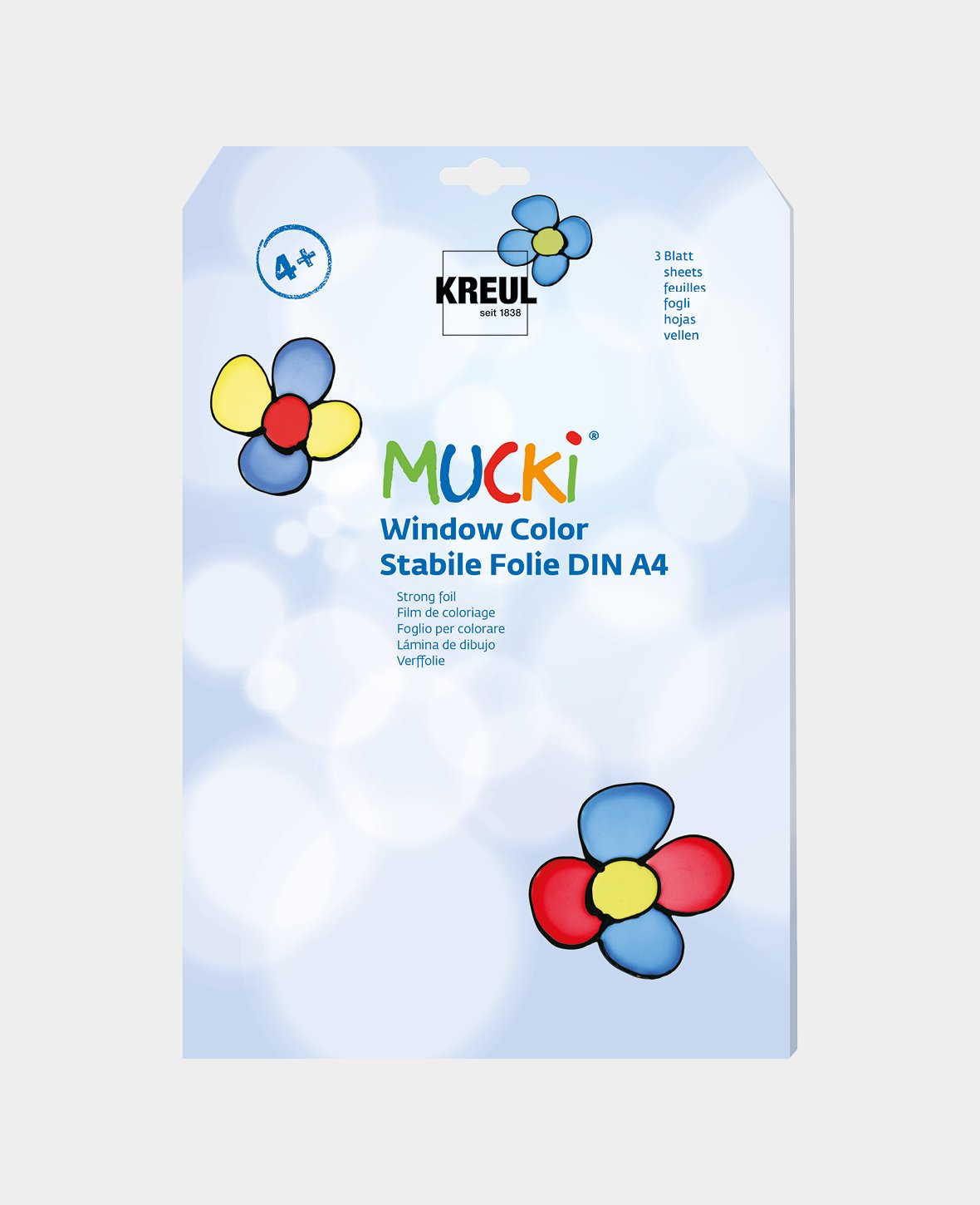 MUCKI Window Color Stable Film, 3 sheets crystal clear, DIN A4