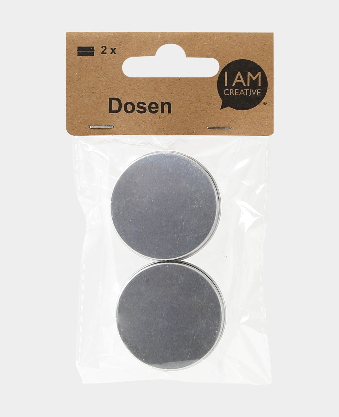 Aluminium cans, round, 40 x 40 x 18 mm, 2 pcs.