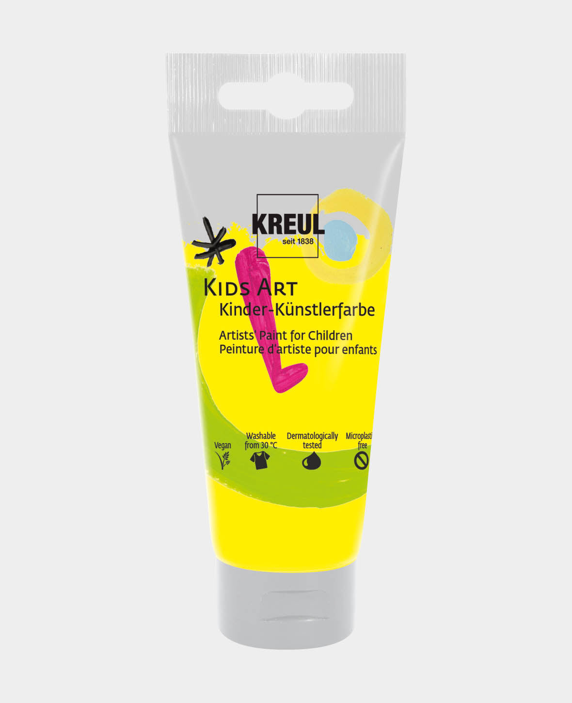 KREUL Kids Art Kinder-Künstlerfarbe, Primärgelb, 75 ml, 1 Tube