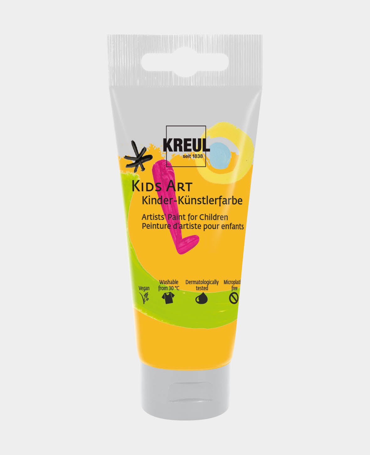 KREUL Kids Art Kinder-Künstlerfarbe, Indischgelb, 75 ml, 1 Tube