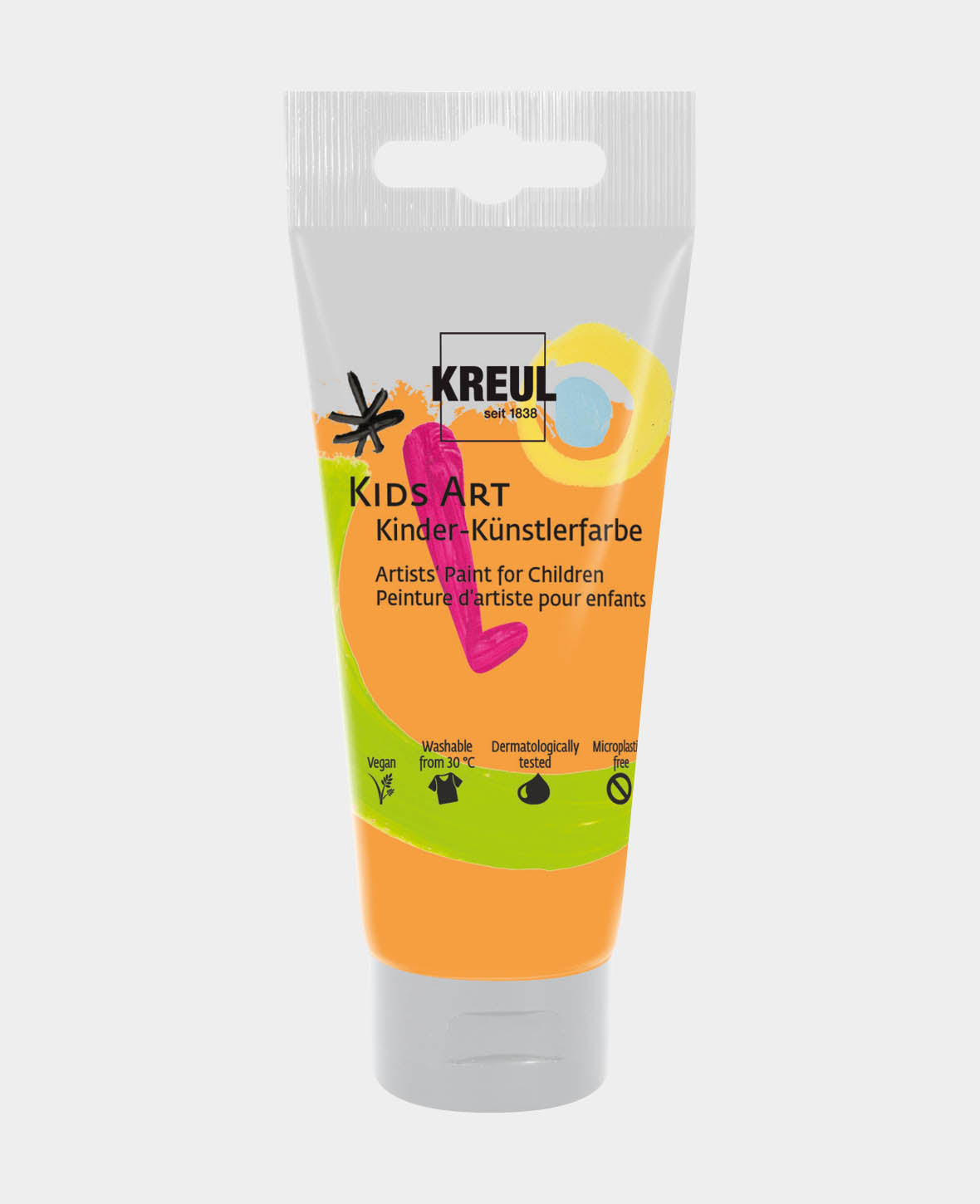 KREUL Kids Art Kinder-Künstlerfarbe, Orange, 75 ml, 1 Tube