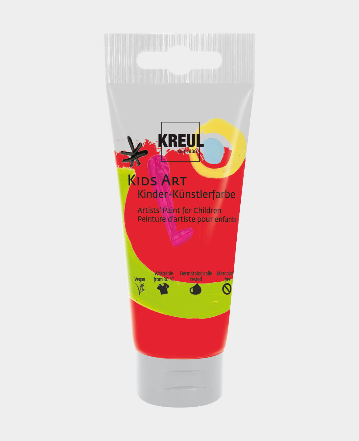 KREUL Kids Art Kinder-Künstlerfarbe, Zinnoberrot, 75 ml, 1 Tube