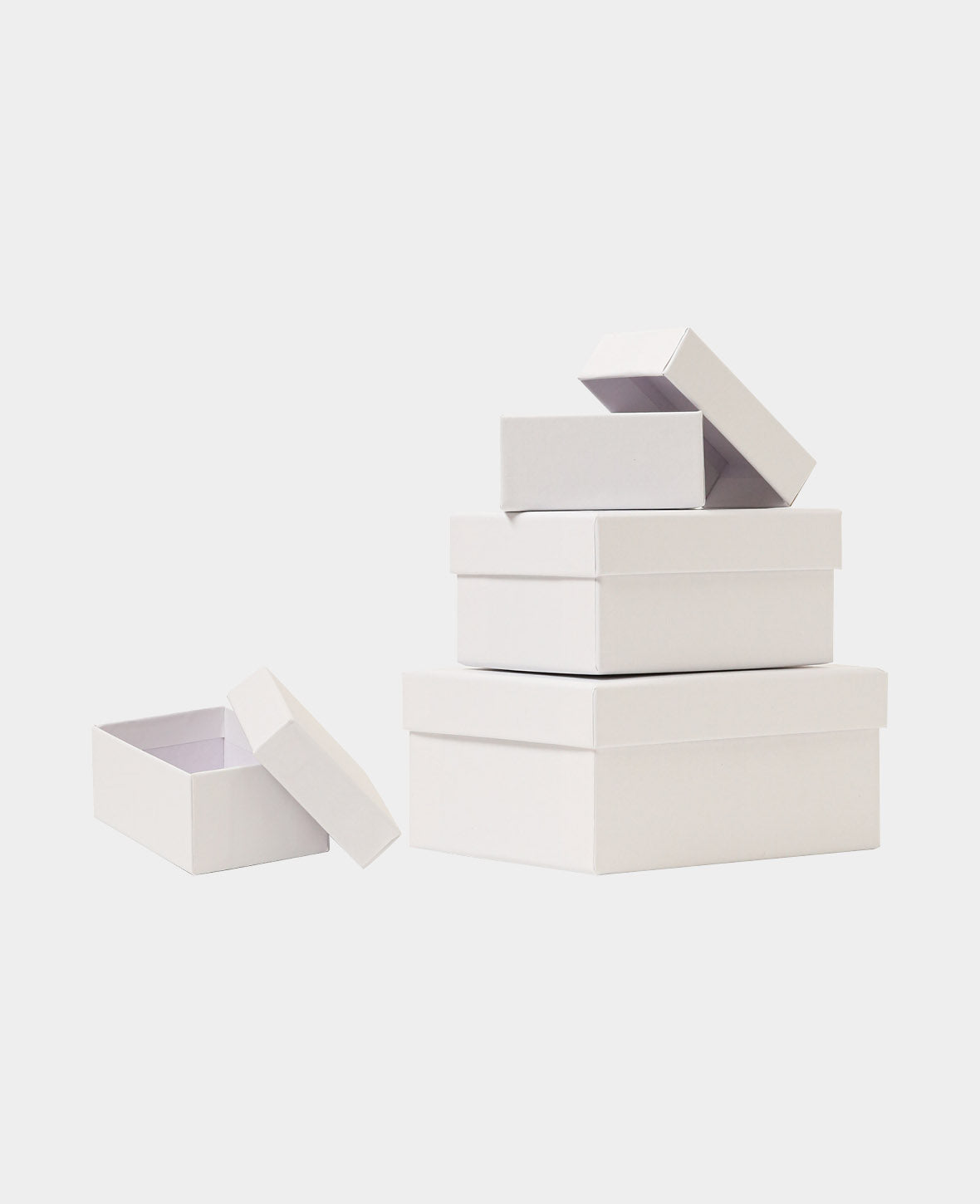 Pappmaché Verpackungen Rechteck, 7.5 bis 14 cm, Weiss, 4 Stk.