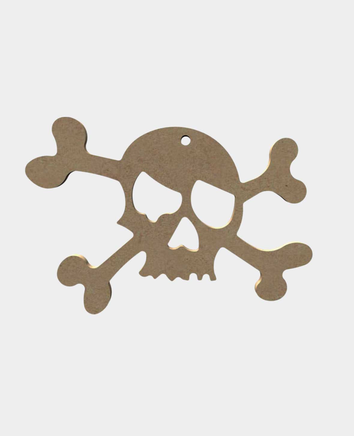 MDF natur, Totenkopf, 17x12cm