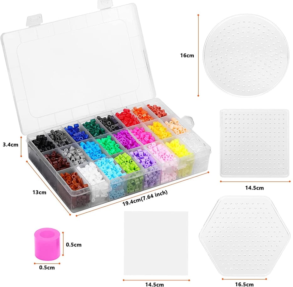 Bügel Perlen 5mm Bastel Kit (4300 Stück) + Hilfsmittel, 45-tlg.