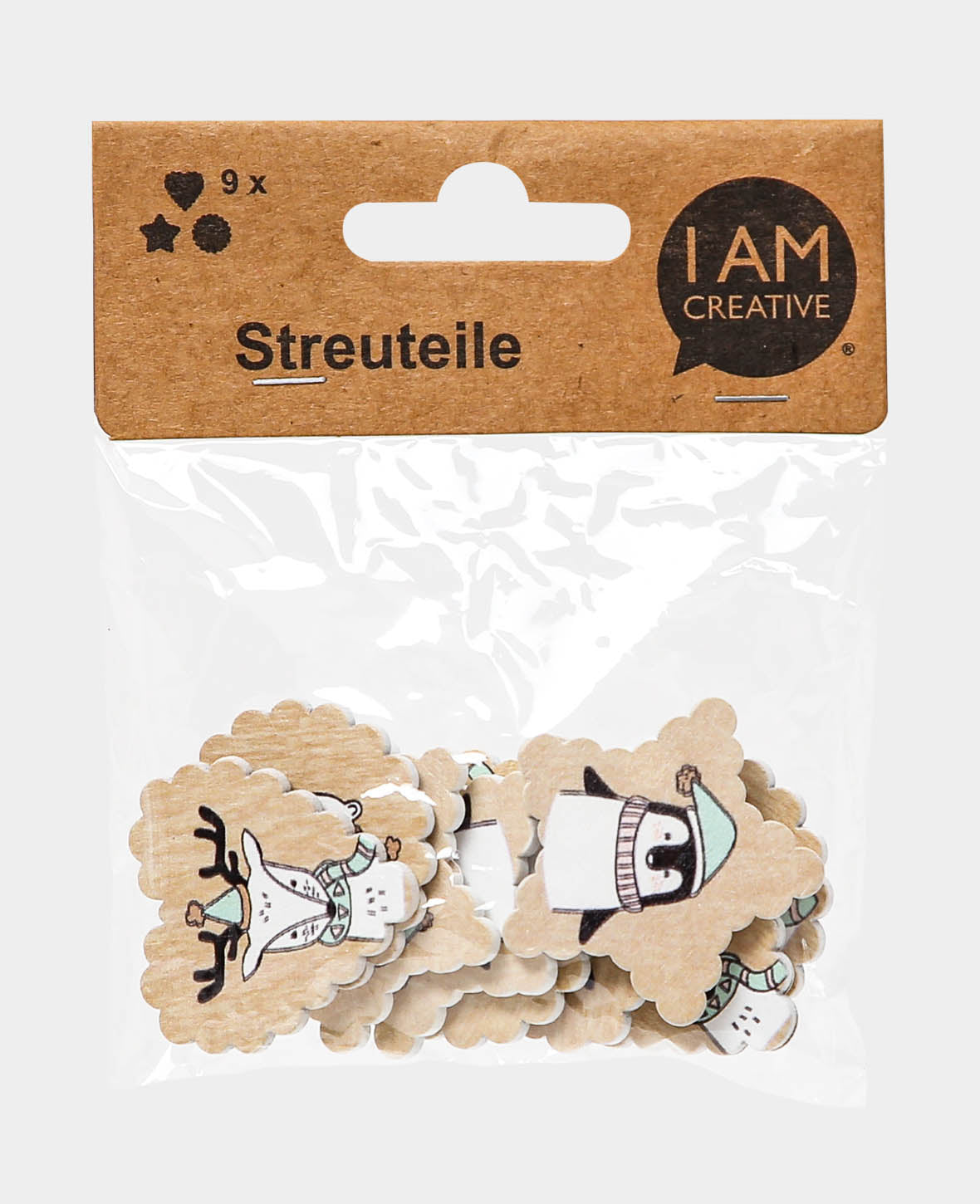 Streuteile Polar I, Natur, 4 x 4 cm, 9 Stk.