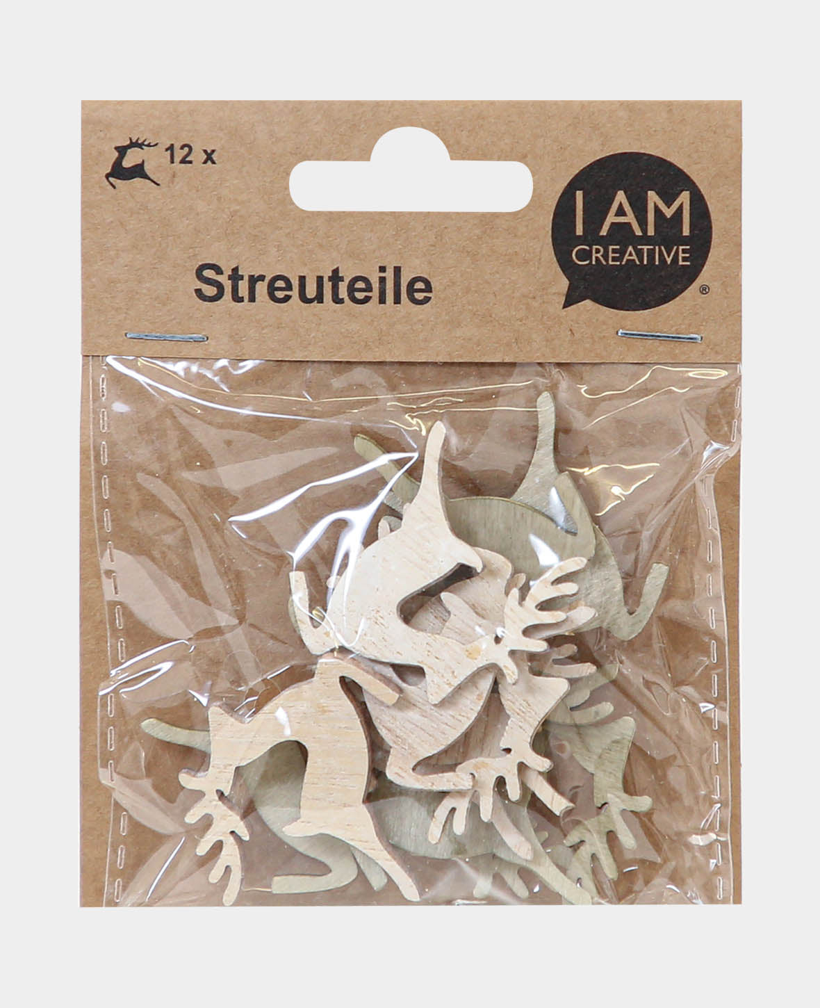 Streuteile Rentier, Weiss & Lindgrün, ca. 4 cm, 12 Stk.