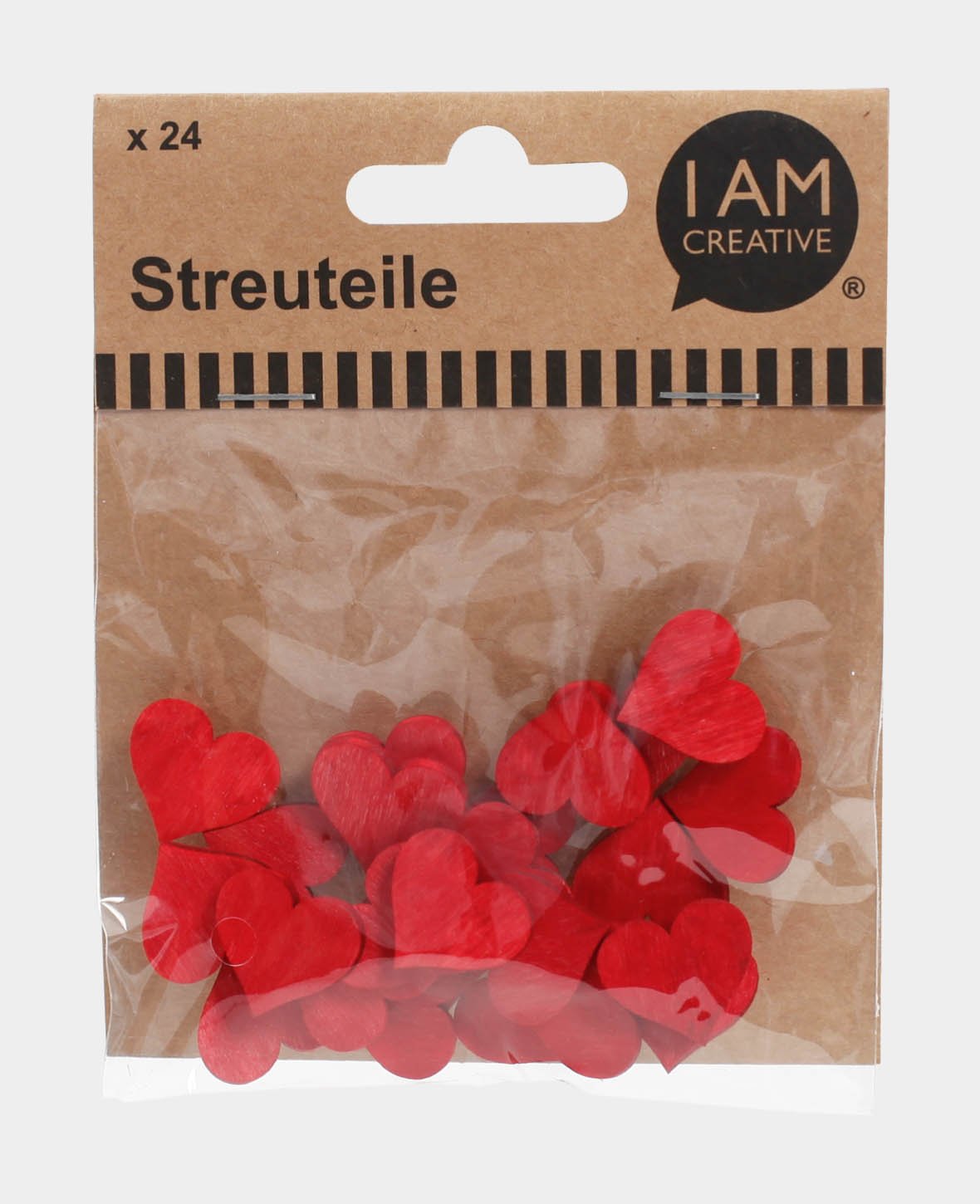 Streuteile Herz rot, 24 Stk.