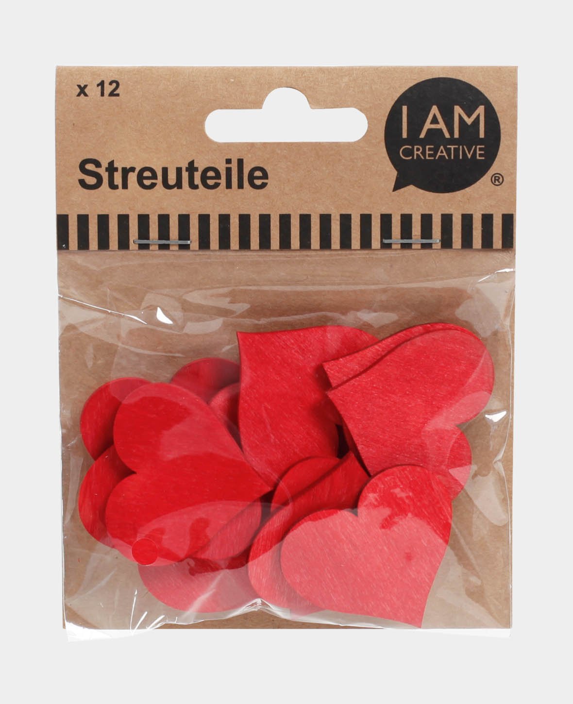 Streuteile Herz rot, 12 Stk.