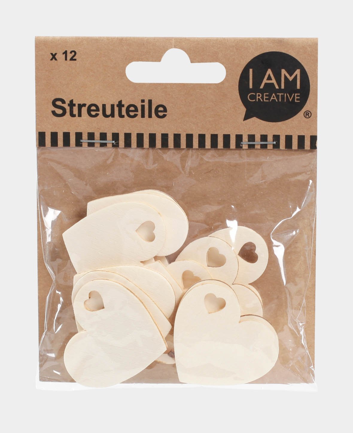 Décorations à parsemer cœur naturel, 12 pièces
