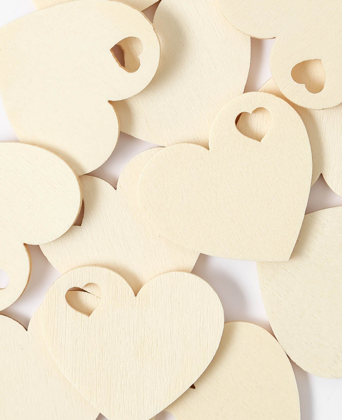 Décorations à parsemer cœur naturel, 12 pièces