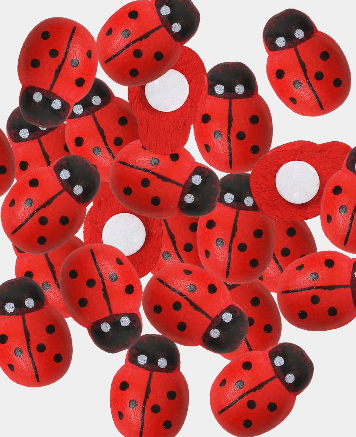 Mini Coccinelles, Rouges, ø 19 mm, 24 pcs.