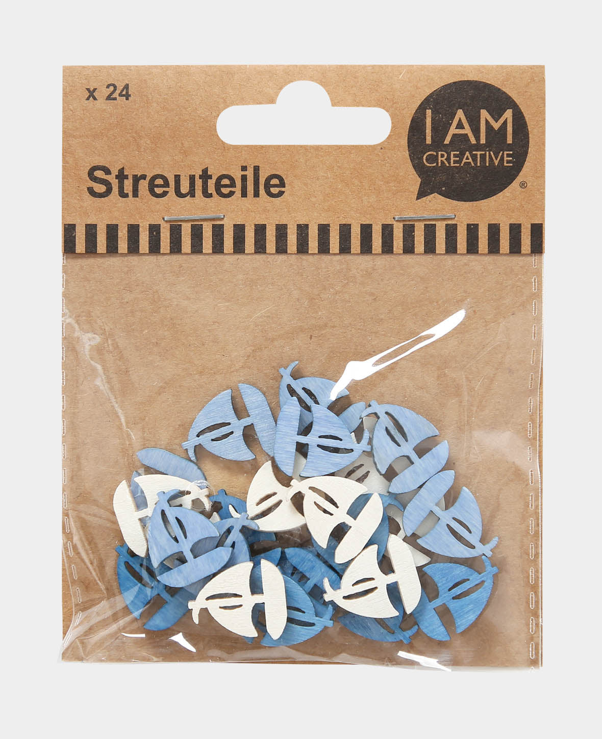 Streuteile Schiff blau / weiss, 24 Stk.