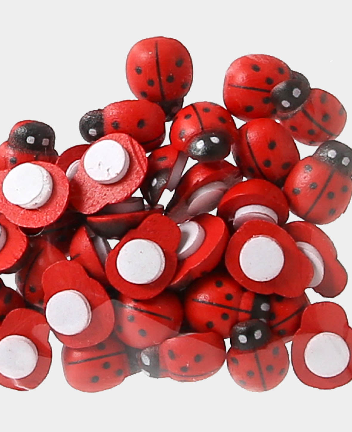Self-adhesive ladybugs 1 x 1.3 cm red, 40 pcs.