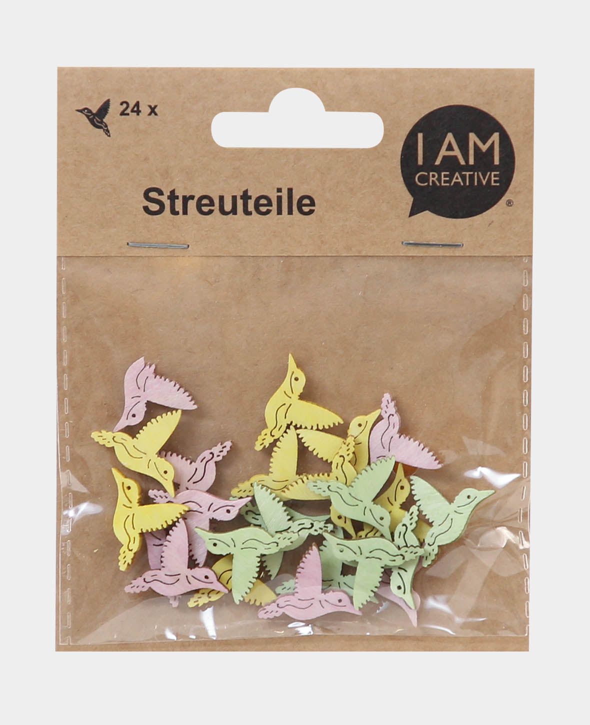 Streuteile Vogel II, Bunt, 2 cm, 24 Stk.