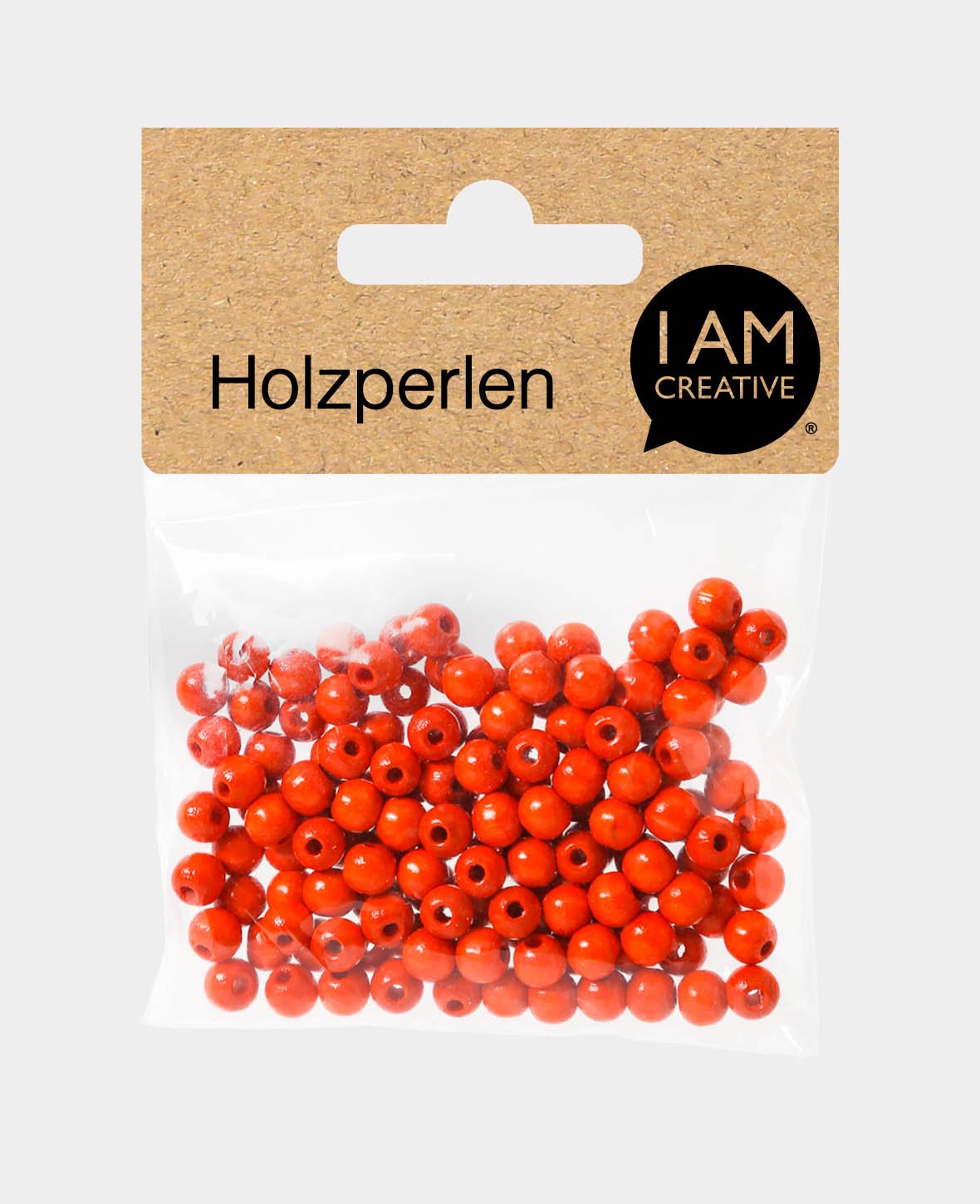 Wooden beads ø 6 mm orange, 125 pcs.