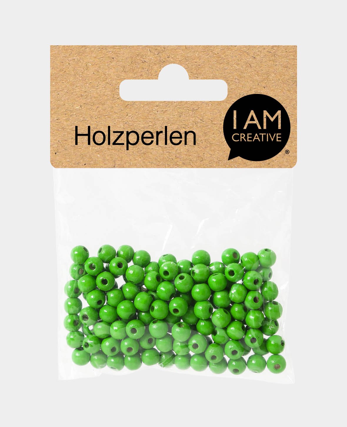 Wooden beads ø 6 mm spring green, 125 pcs.