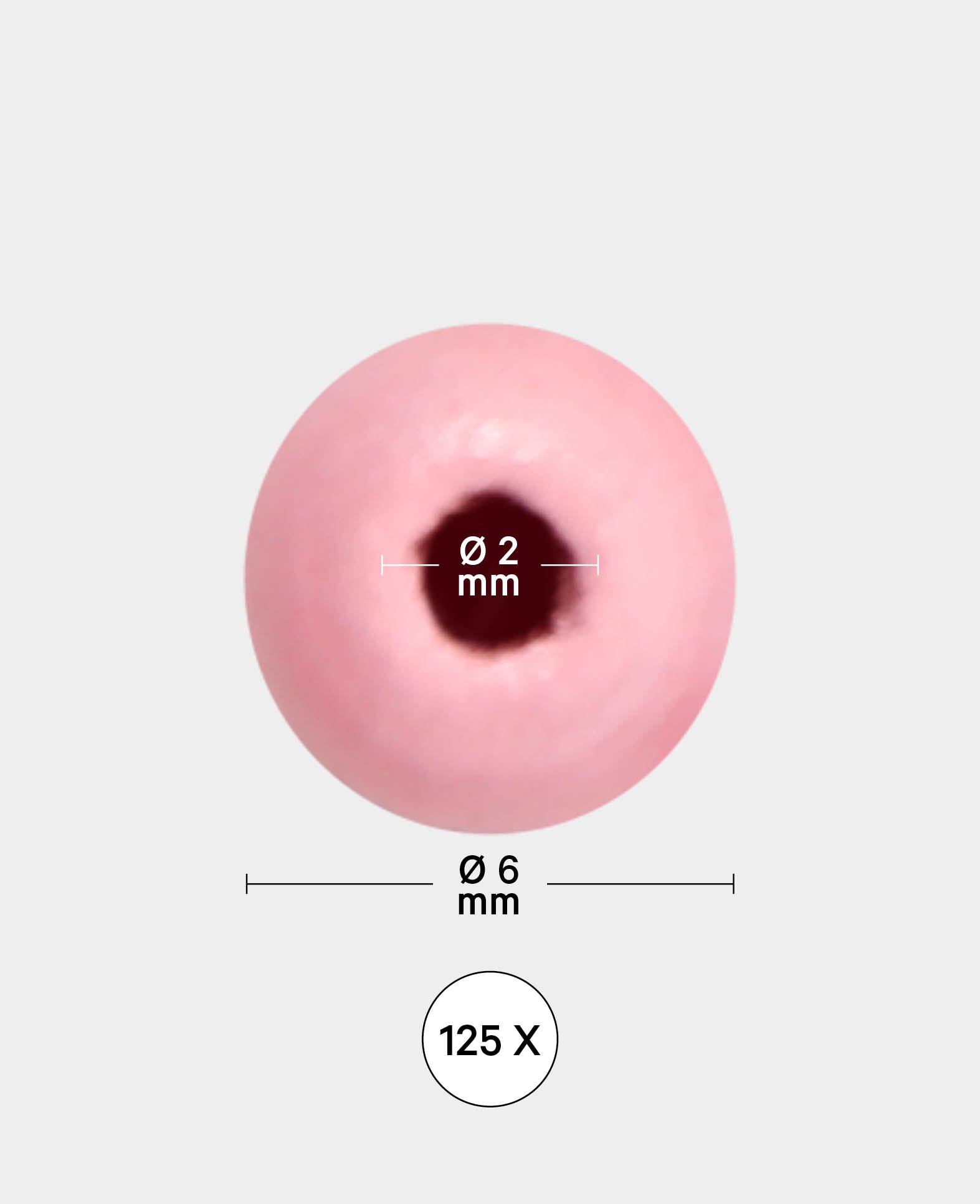 Mélange de perles en bois Ø 6 mm, avec trou Ø 2 mm, coloris pastel, 125 pces.