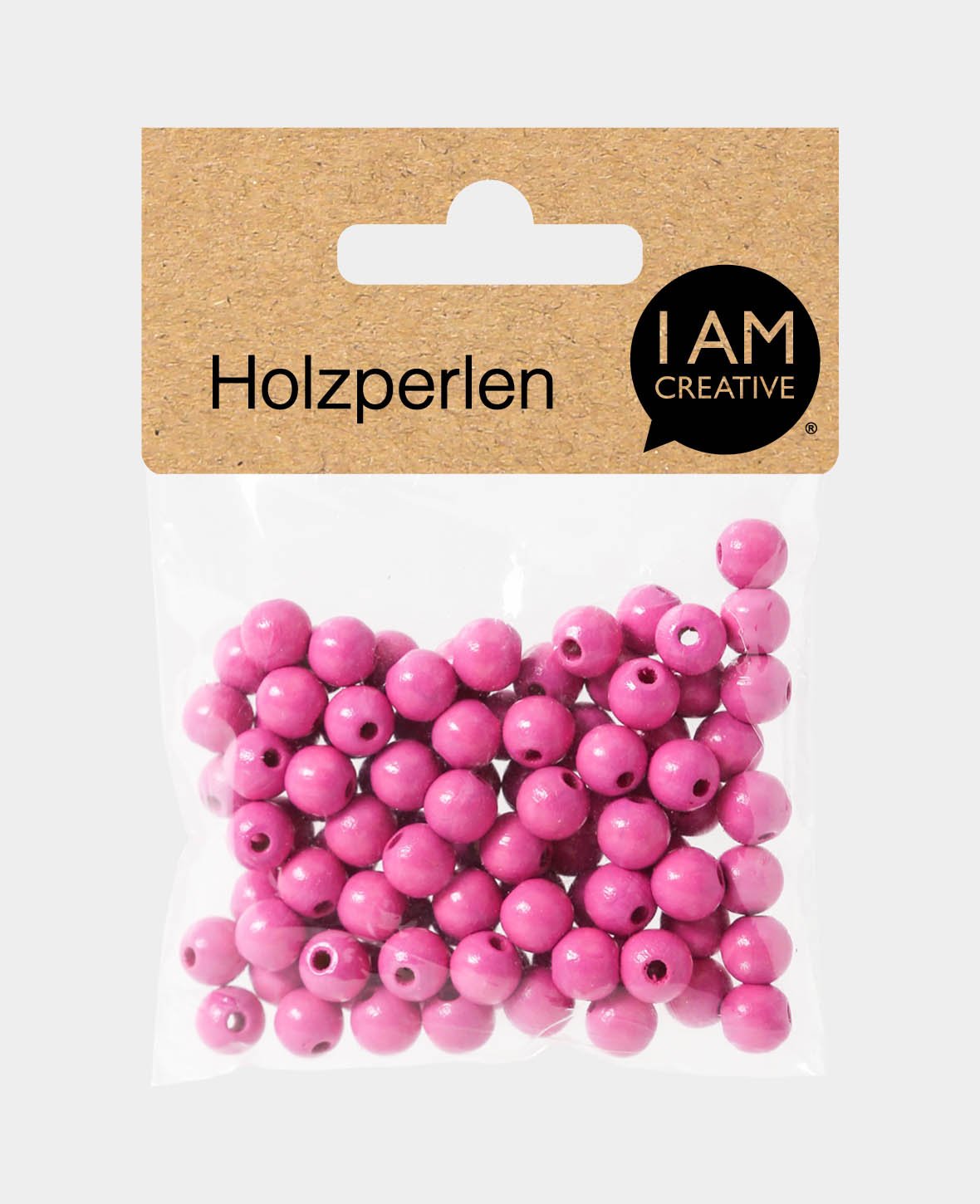 Wooden Beads ø 8 mm Pink, 90 pcs.