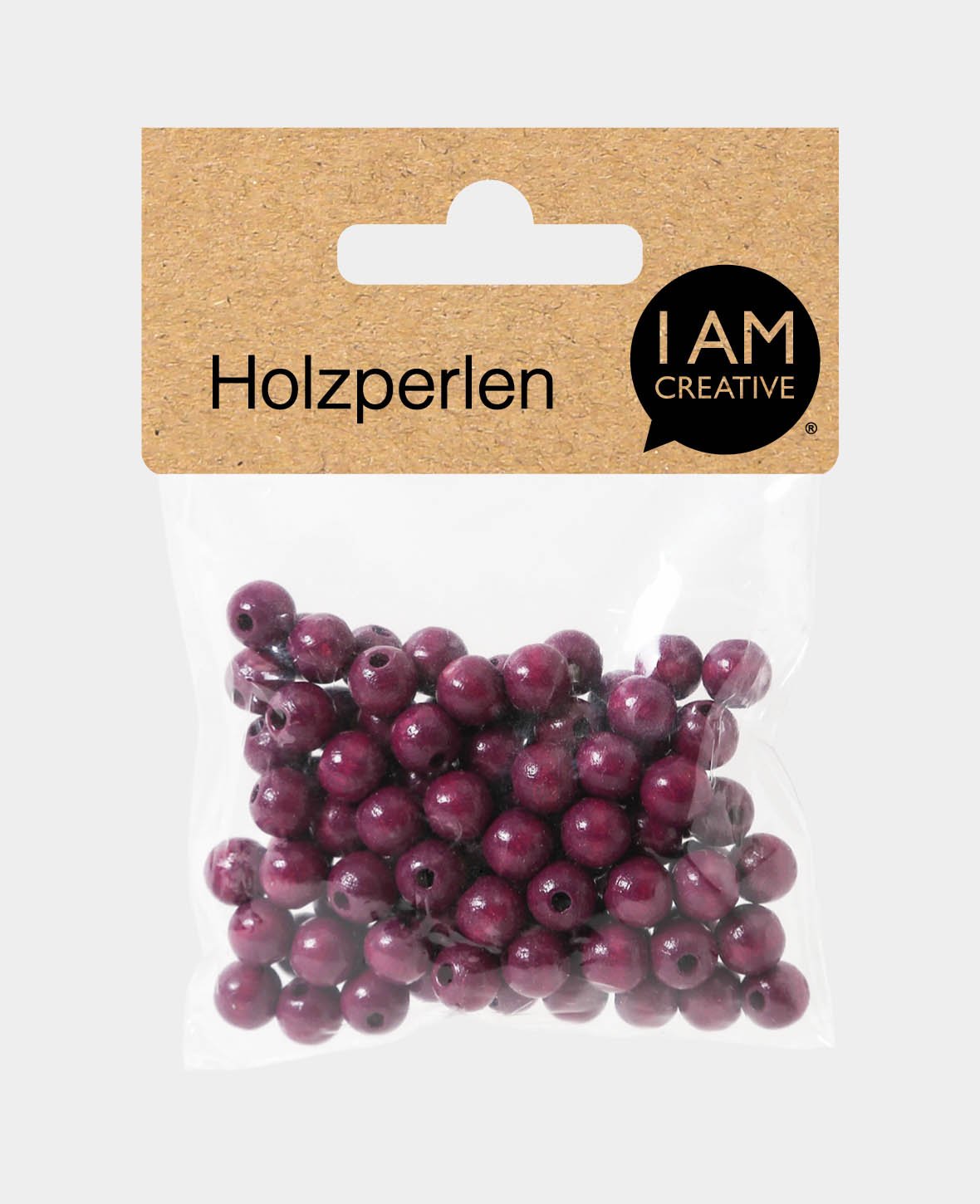 Wooden beads ø 8 mm bordeaux, 90 pcs.