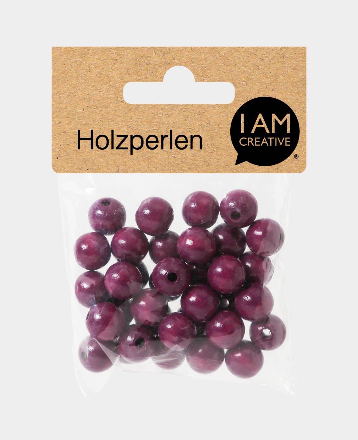 Wooden beads ø 12 mm bordeaux, 35 pcs.