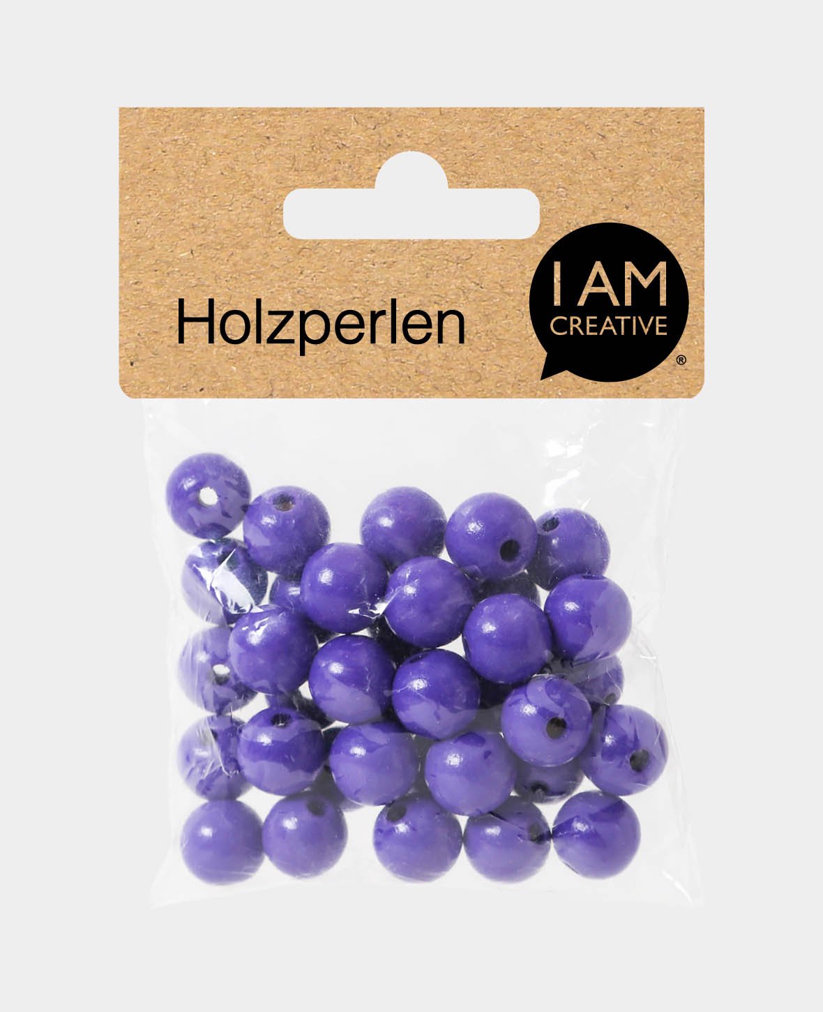 Wooden beads, ø 12 mm, purple, 35 pcs.