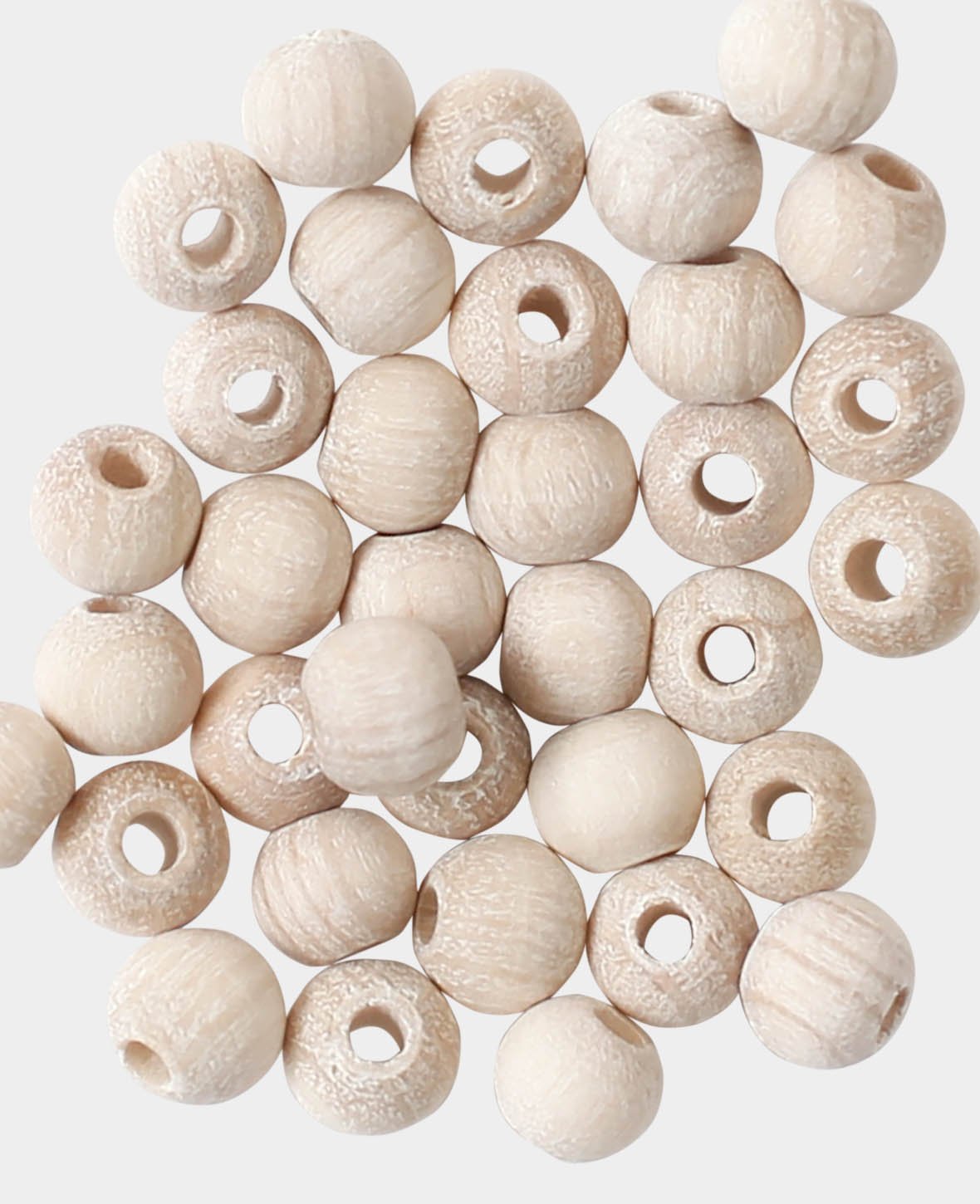 Rohholzkugeln Ø 6 mm, mit Ø 2 mm Bohrung, Natur, 35 Stk.