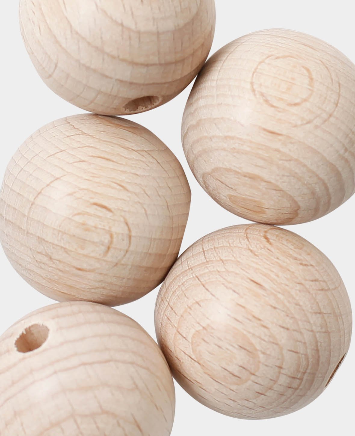 Rohholzkugeln Ø 25 mm, mit Ø 5 mm Bohrung, Natur, 5 Stk.
