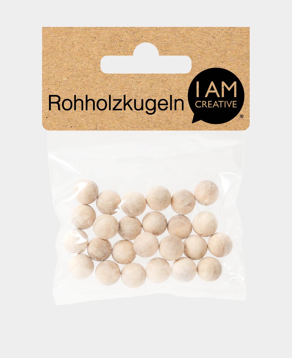 Rohholzkugeln Ø 10 mm, Natur, 25 Stk.