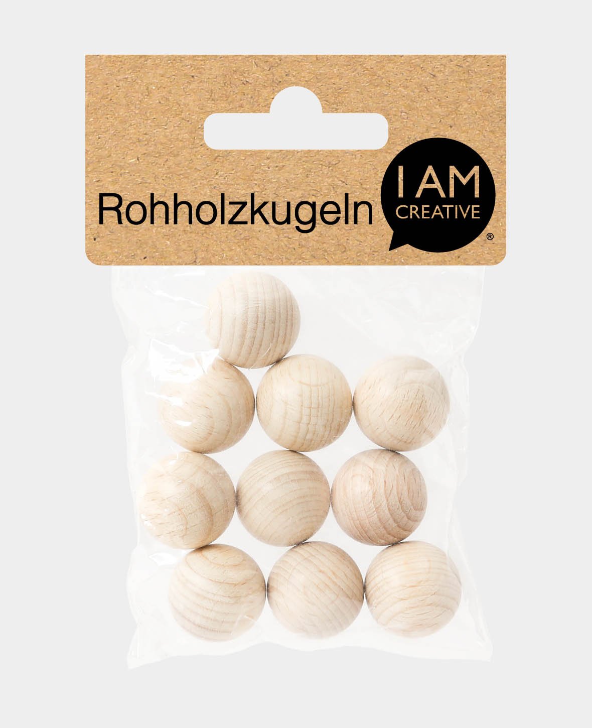 Rohholzkugeln Ø 20 mm, Natur, 10 Stk.
