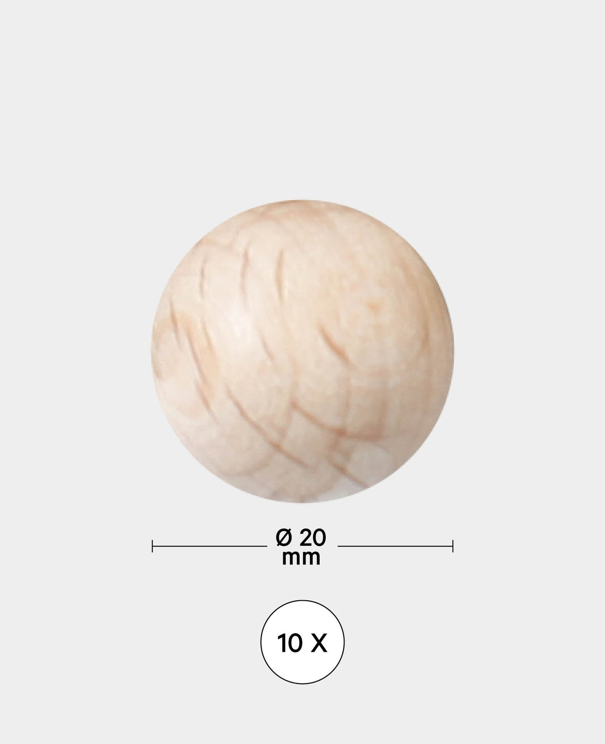 Rohholzkugeln Ø 20 mm, Natur, 10 Stk.