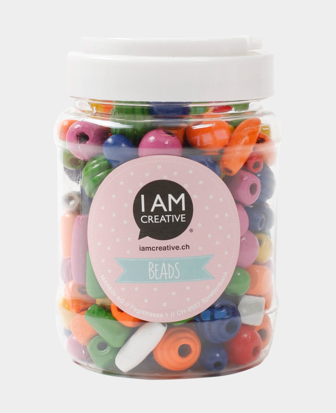 Wooden Beads Set Ø 9-25 mm, Colorful, approx. 250 pieces.