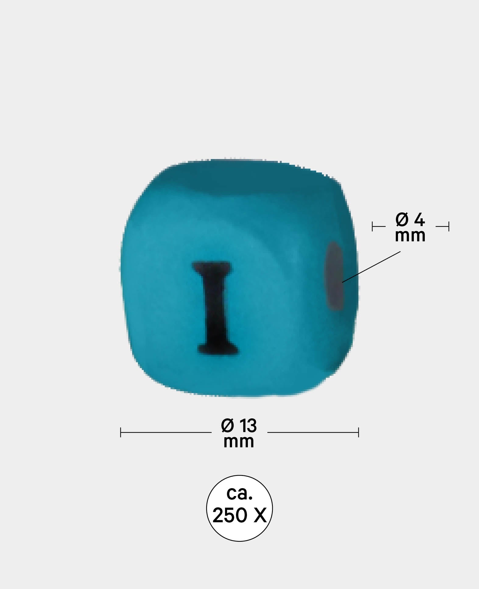 Wooden Beads Set ABC, 13 mm, Colorful, approx. 250 pcs.