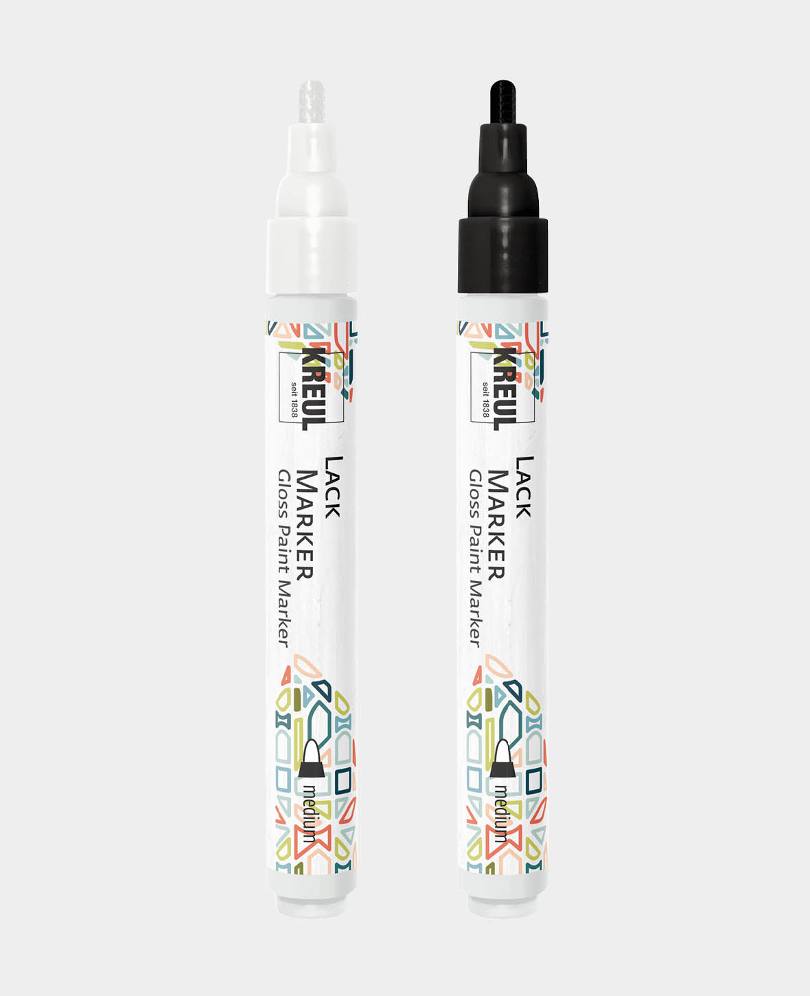 Marqueur laque moyen, lot de 2, blanc et noir