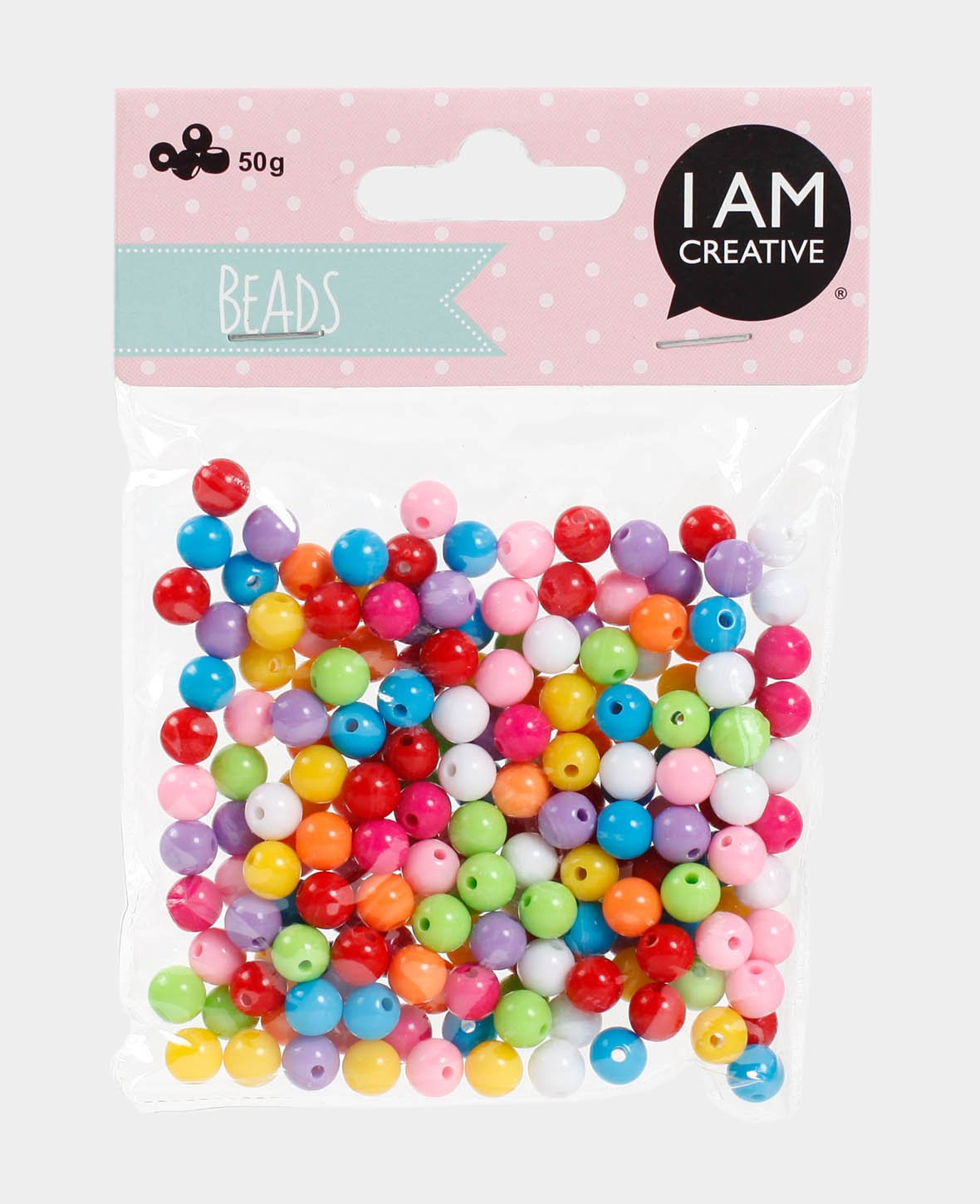 Children's Bead Mix I ø 8 mm colorful, 50 g