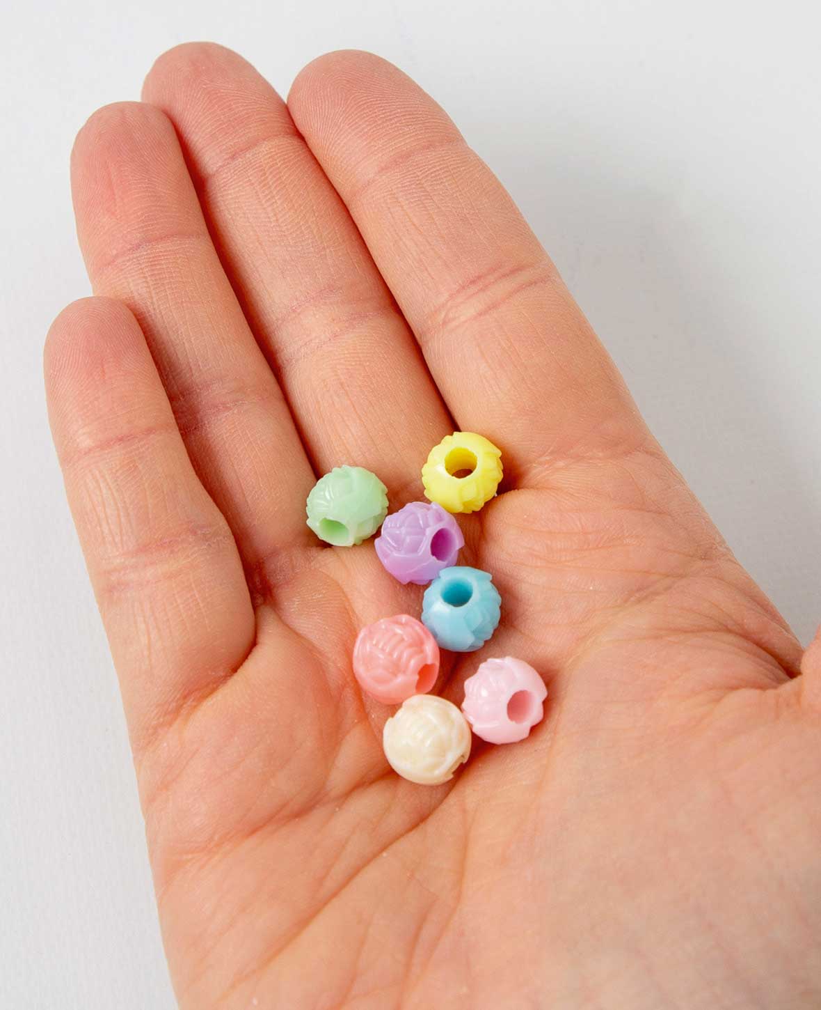 Schmuckperlen – Rund, Pastellfarben, 30 g, Kunststoff