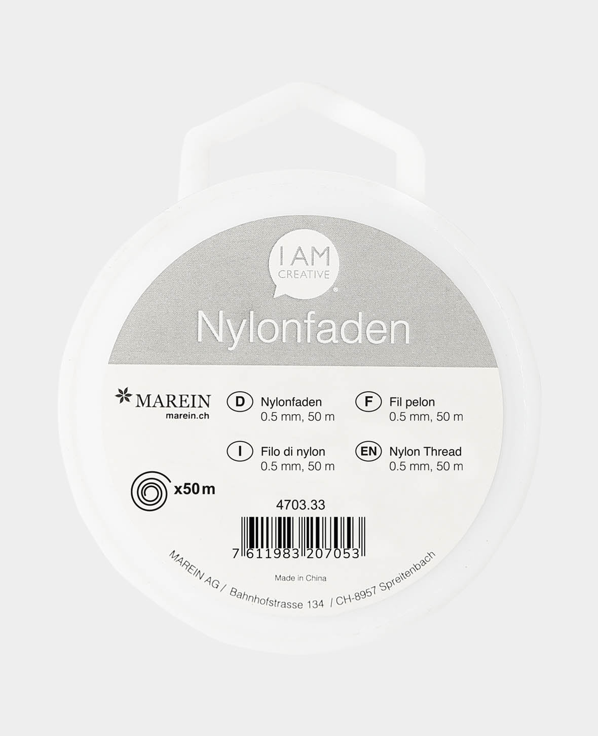 Fil de nylon 0,5 mm x 50 m, transparent