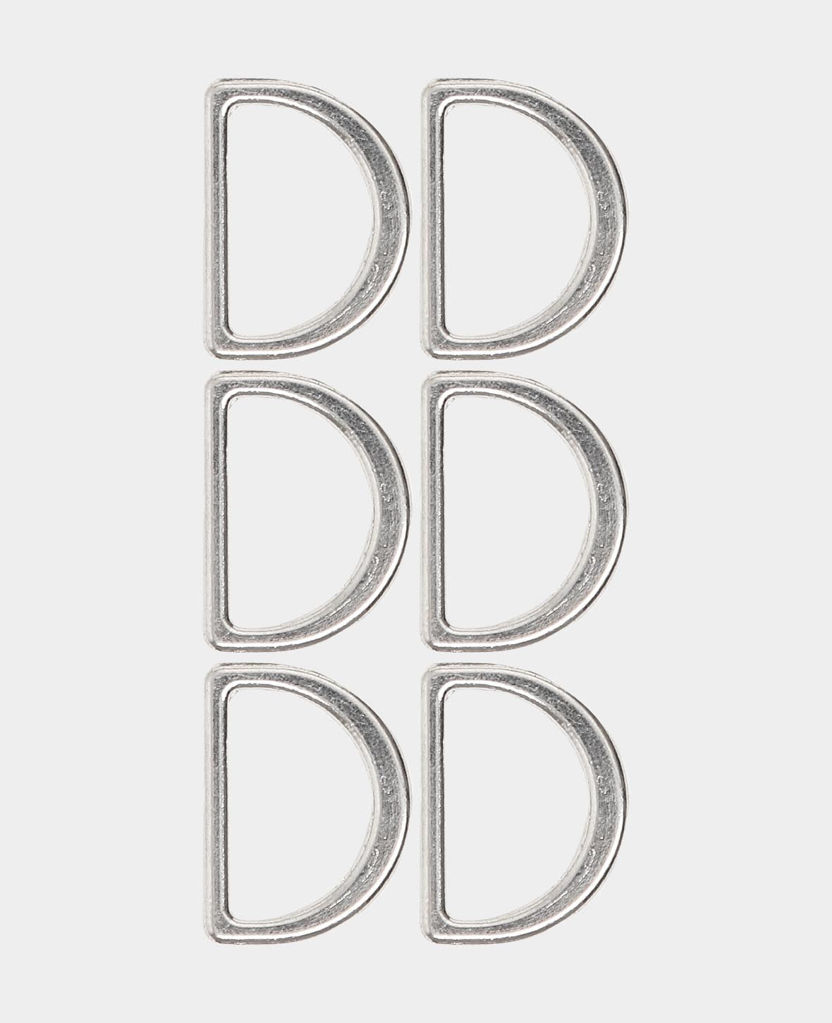 D-ring flat, silver, 25 x 20 mm, 6 pcs.