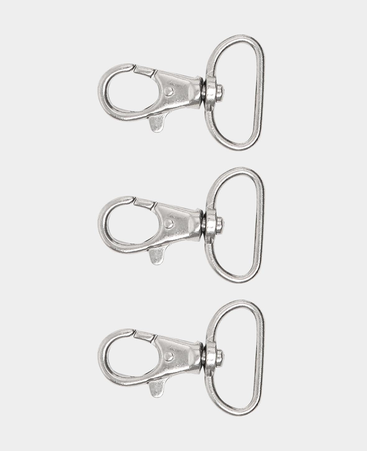 Swivel snap hook, silver, 42 x 30 mm, 3 pcs.