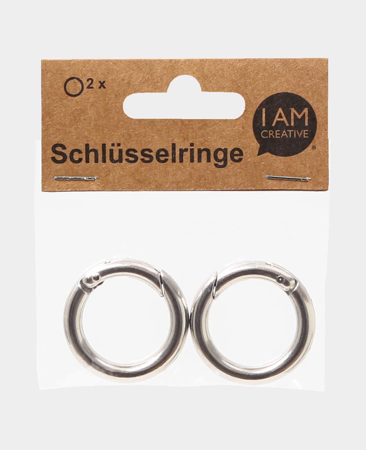 Schlüsselringe, Silber, ø 37 x 5 mm, 2 Stk.