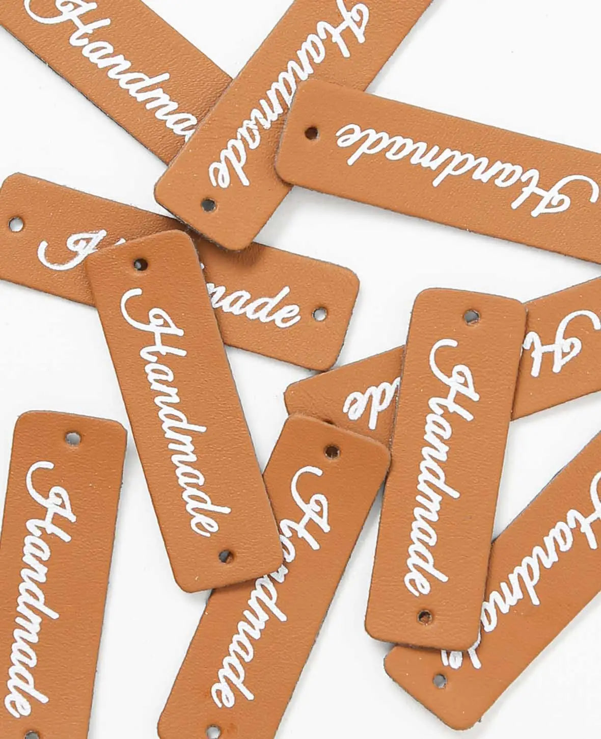 Label Handmade, Braun & Weiss, 50 x 15 x 1 mm, 10 Stk.