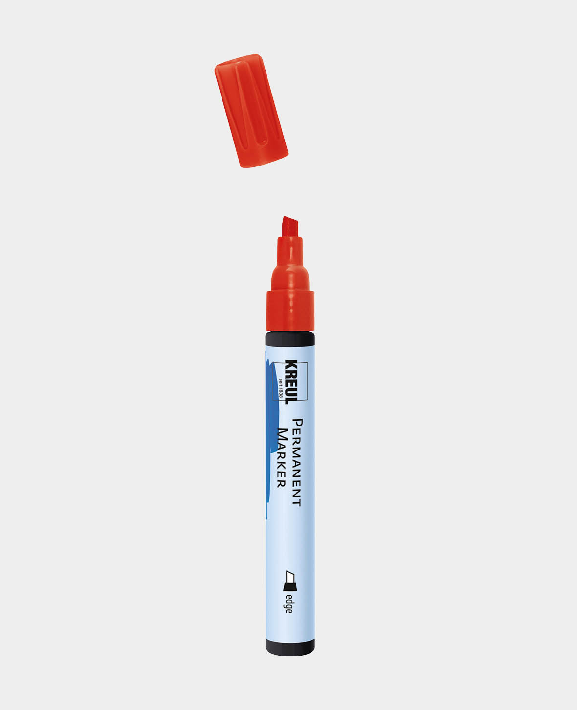 KREUL Permanent Marker Chisel Tip, Red, Line width approx. 1-5 mm