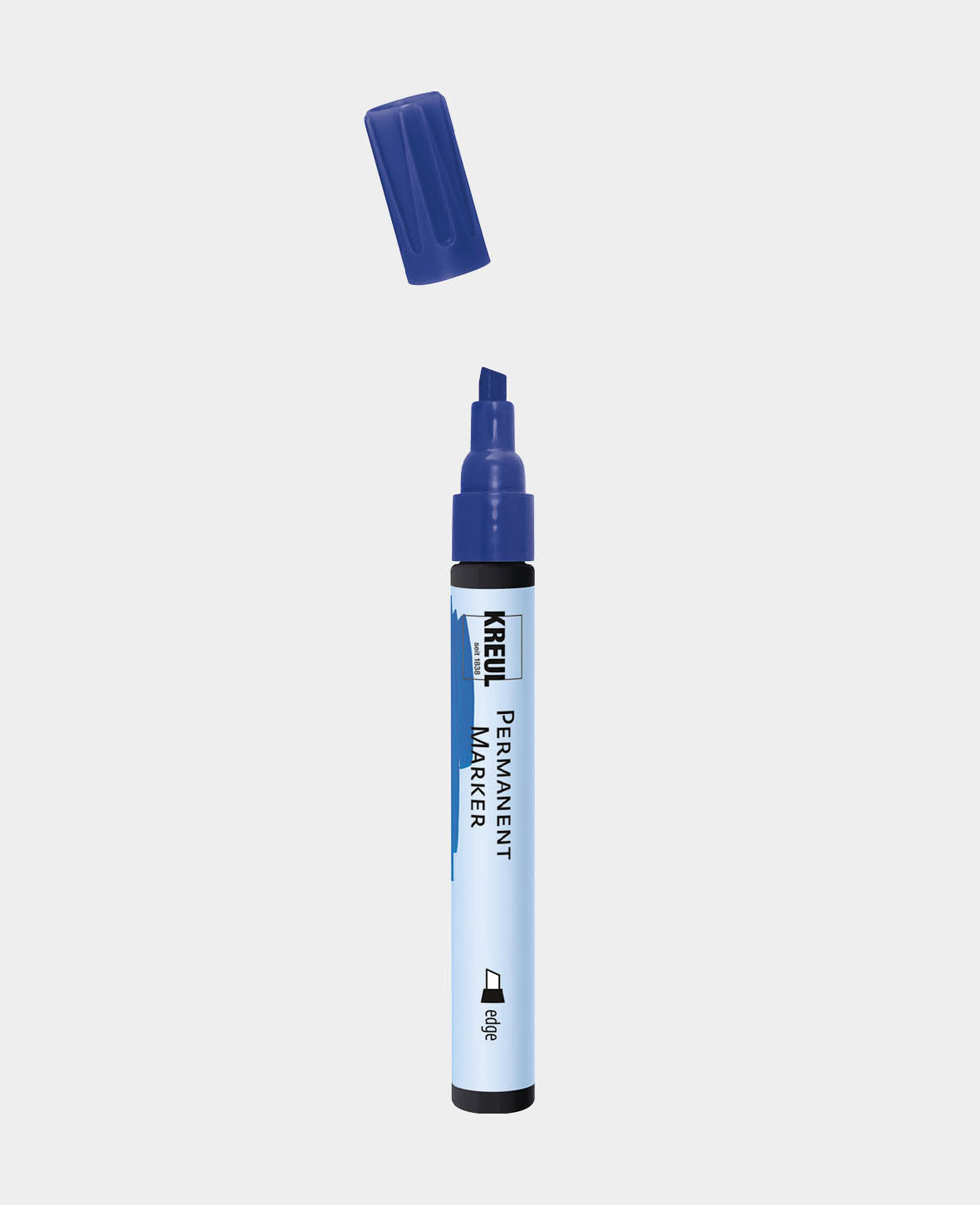 KREUL Permanent Marker Chisel Nib, Blue, Line Width approx. 1-5 mm