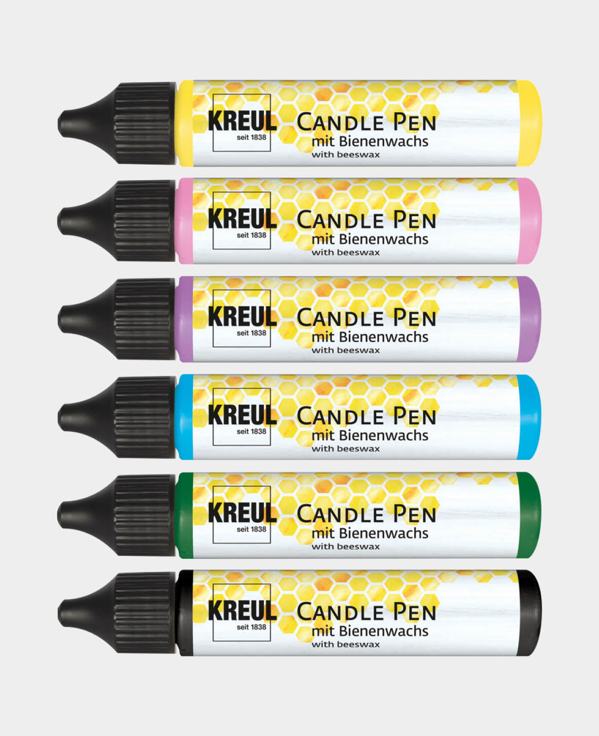 Candle Pen Set Bee Happy, Bunt, 6 x 29 ml