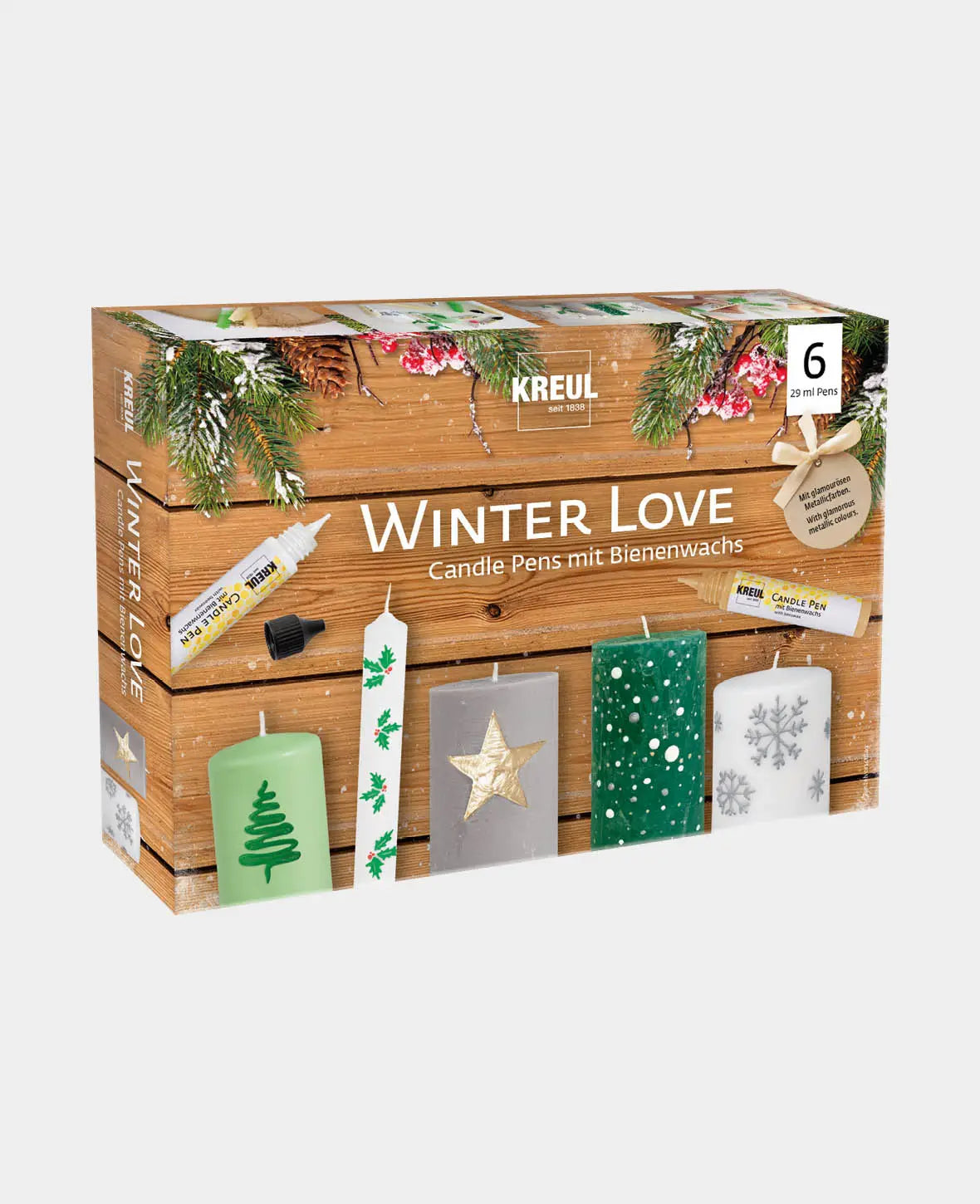 Candle Pen Set Winter Love, Bunt, 6 x 29 ml
